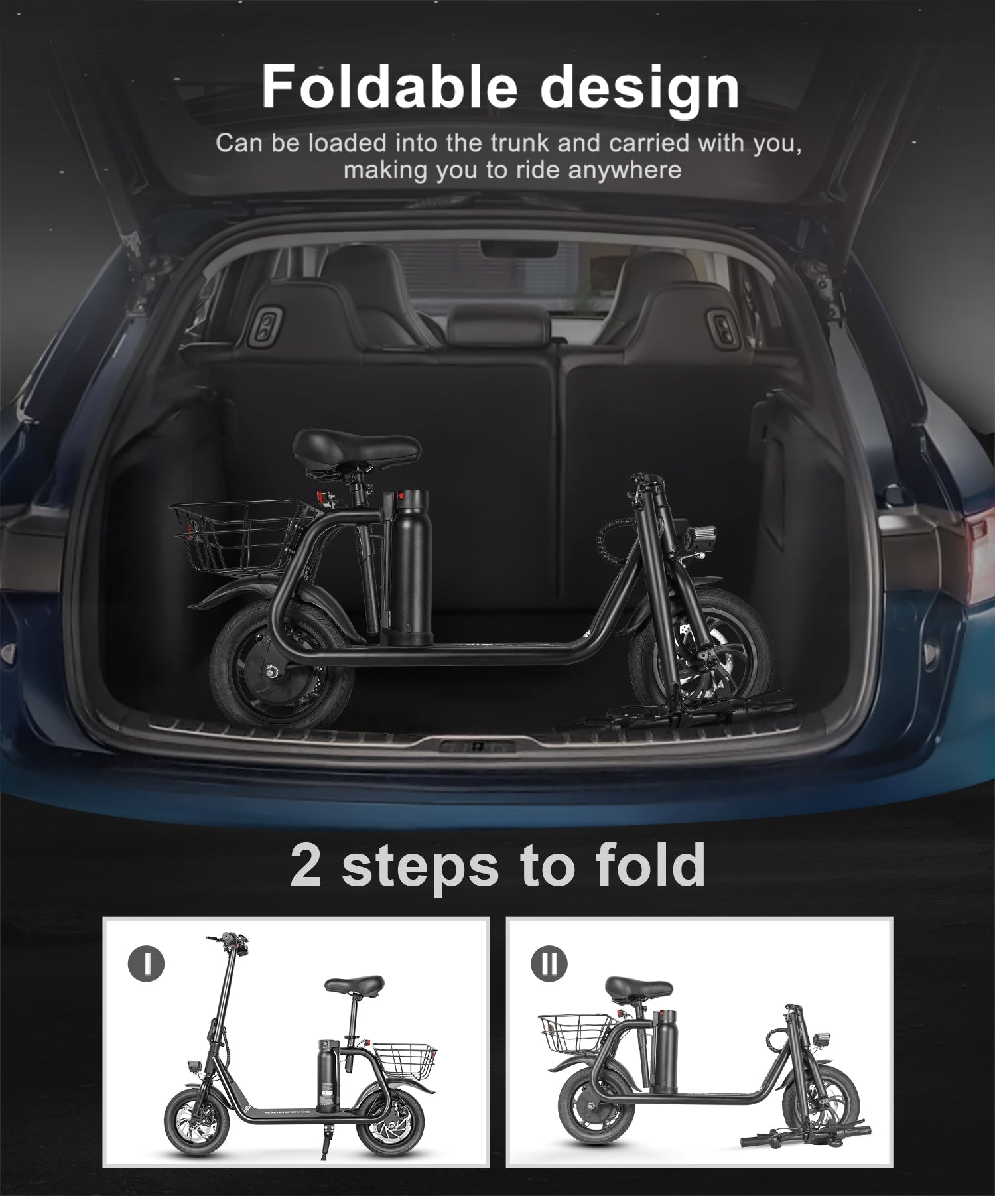Trottinette électrique pliable SM-C01 avec siège