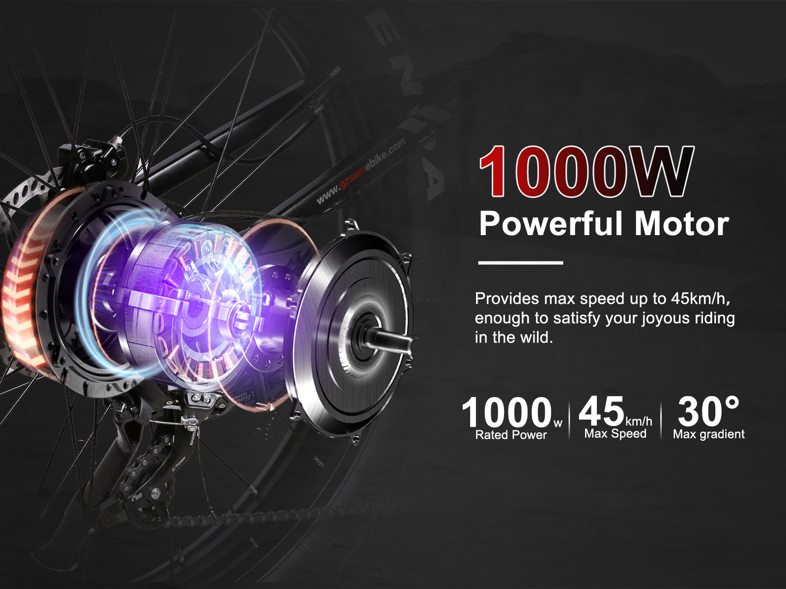 RSA08-II 1000W Elektrisk terrengsykkel