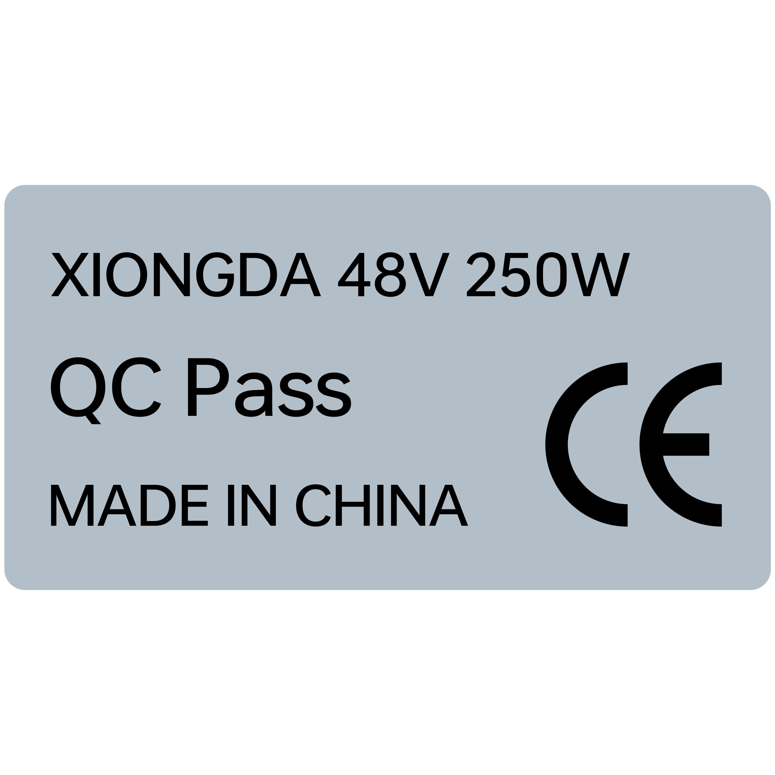 Electric bike motor sticker CE label