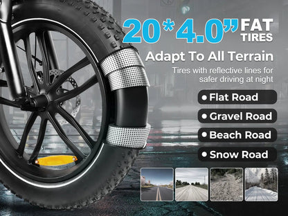 C05 Pro Steggenom Hopfällbar Tjock Däck Ebike