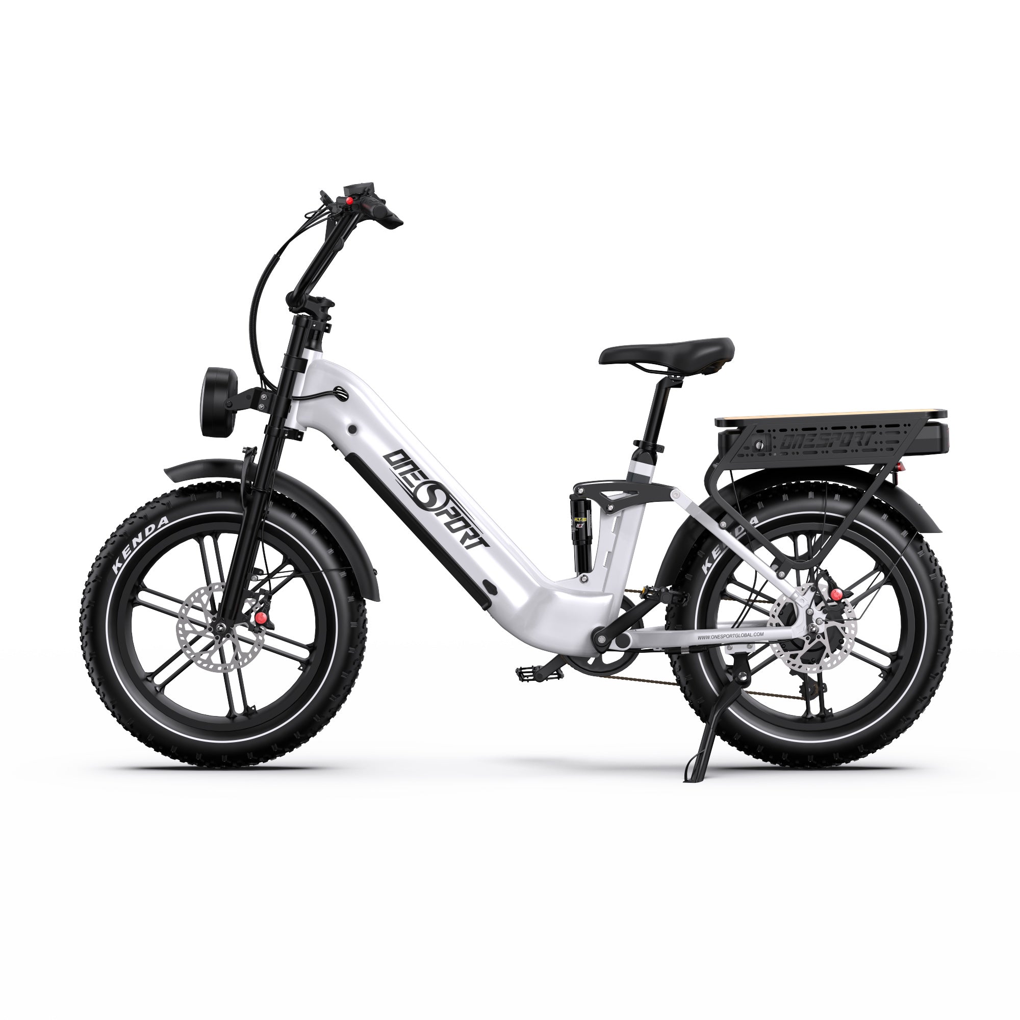 ONESPORT OT08PRO 20" Full Suspension Fat Tire Electric Bike 500W  Motor 48V 18Ah*2 Dual Battery