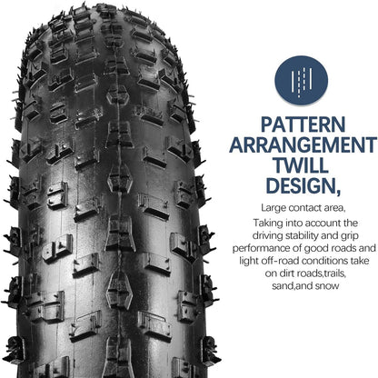 1 pacote de pneu exterior 26x3.0 + 1 pacote de pneu interior 26x3.0